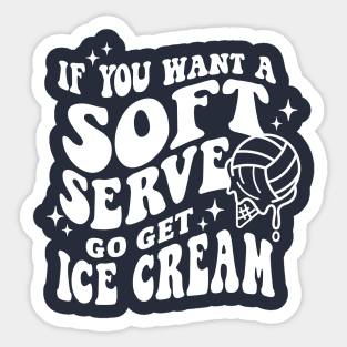 Soft Serve Volleyball (white text) Sticker